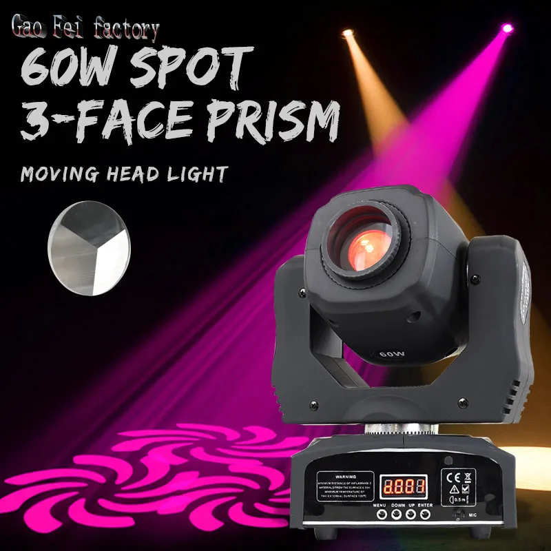 With Fly Case 4in1 Moving Head Led 60W Lyre Spot Light With  Gobo 3 Face Prism Rotation For State Dj Nightclub Lighting