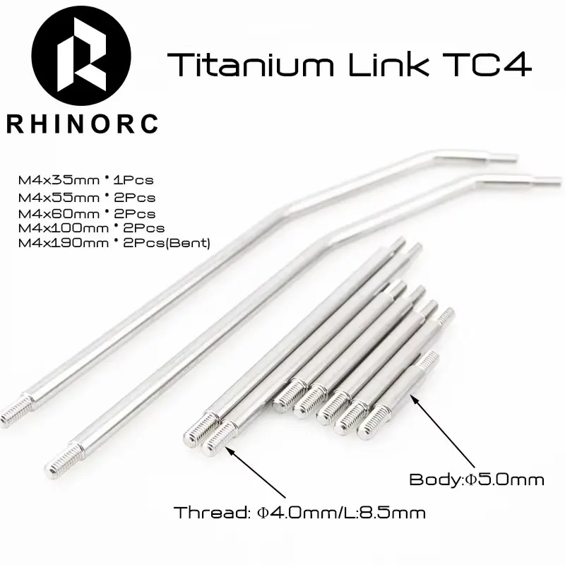 Rhino D5 Thread M4 Titanium Alloy Link For Rhino YUE ONE LCG Sporty Chassis RC Cralwer