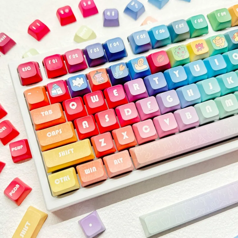 

XDA Colorful Gradient Rainbow Keycaps DIY Personalized Thermal Sublimation PBT Customized Keycaps Mechanical Keyboard
