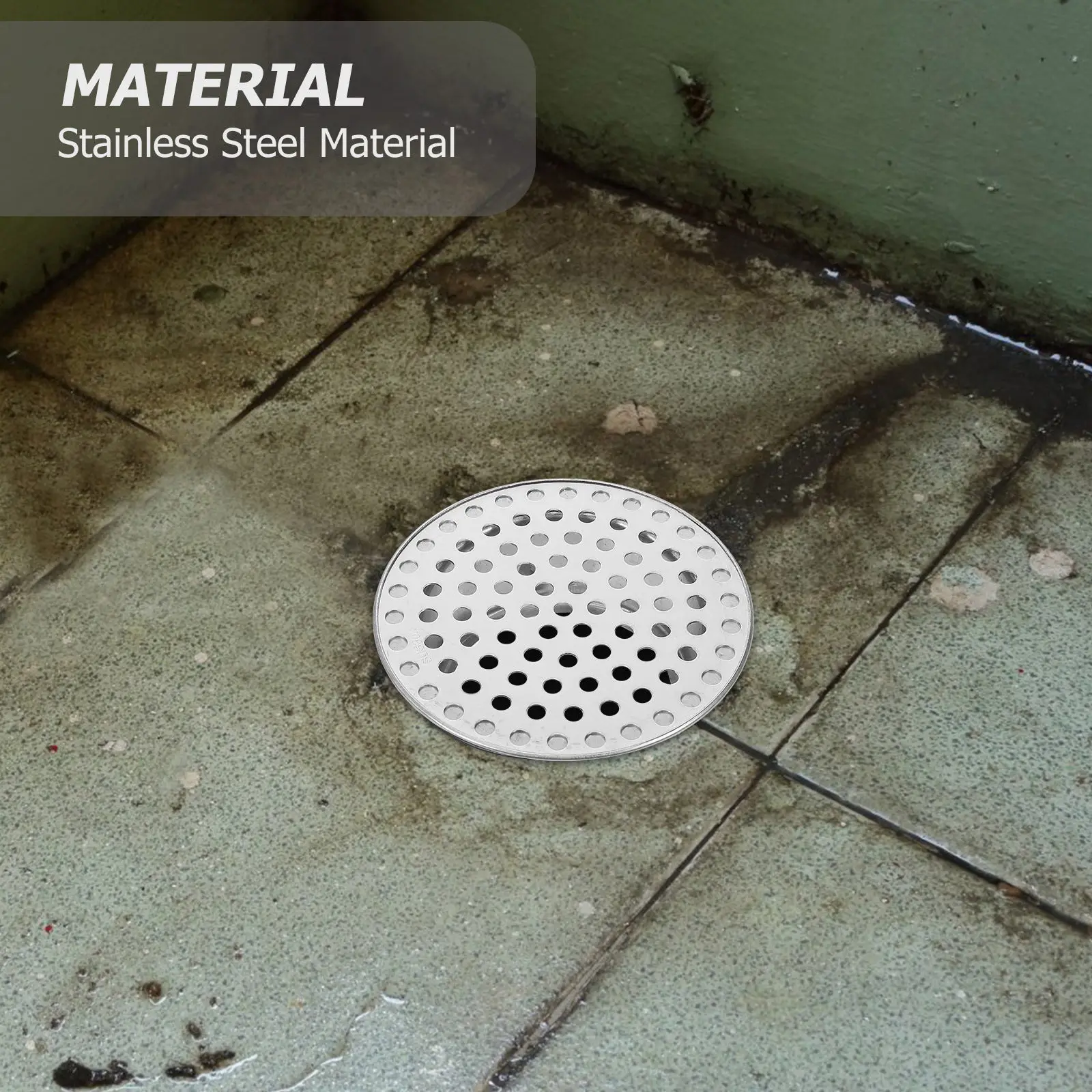 Stainless Steel Floor Drain Cover Flat No Scratch Edges Corrosion Heat Wear Resistant For Garden Yard Balcony Outdoor
