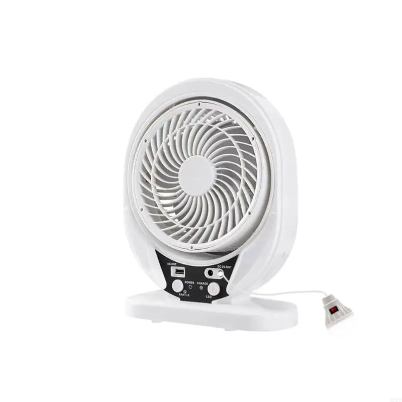

2025 New Transportable Double Power Desk Fan Solar Charging Constructed In LED Light
