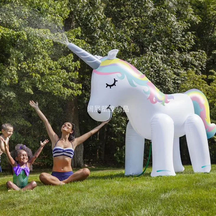 New inflatable water spray unicorn children's toy inflatable spray unicorn  spray horse elephant  play toy