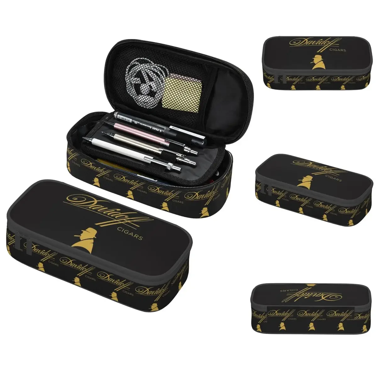 

Davidoff Cigars Black Pencil Case for Boys Girls School Pen Box Pencil Bag Stationery Supplies Pen Holder Bag