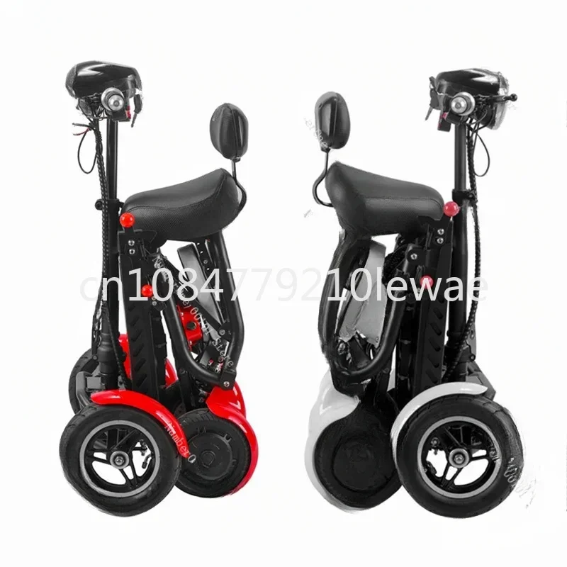 Foldable Four Wheel Electric Scooter for Old People Seniors Travel Folding Mobility Scooter 4 Wheels 250W Dual Motor Protable