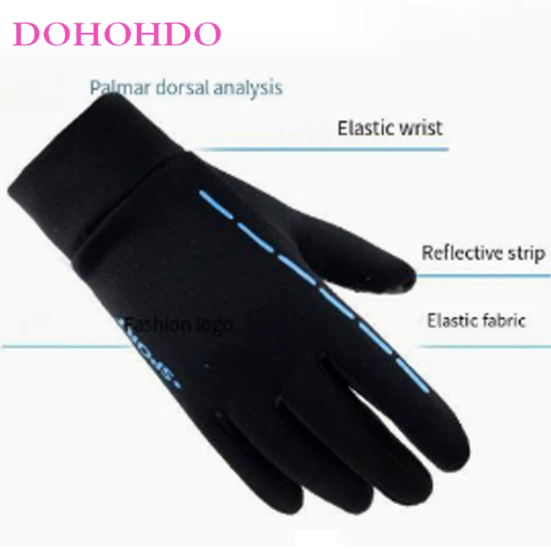 Gloves Winter Men Women Touch-screen Black Gloves Refer Autumn Sports Outdoor Riding Elastic Anti-slip Motorcycle Gloves Guantes
