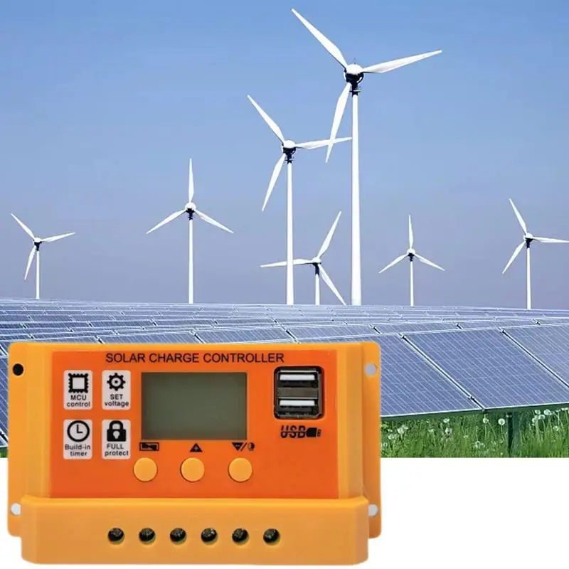 Charge Controllers For Solar Panels 30a Double USB Solar Charger Controller 12v 24v Inverter For Mobiles Tablet Pc Batteries Rv