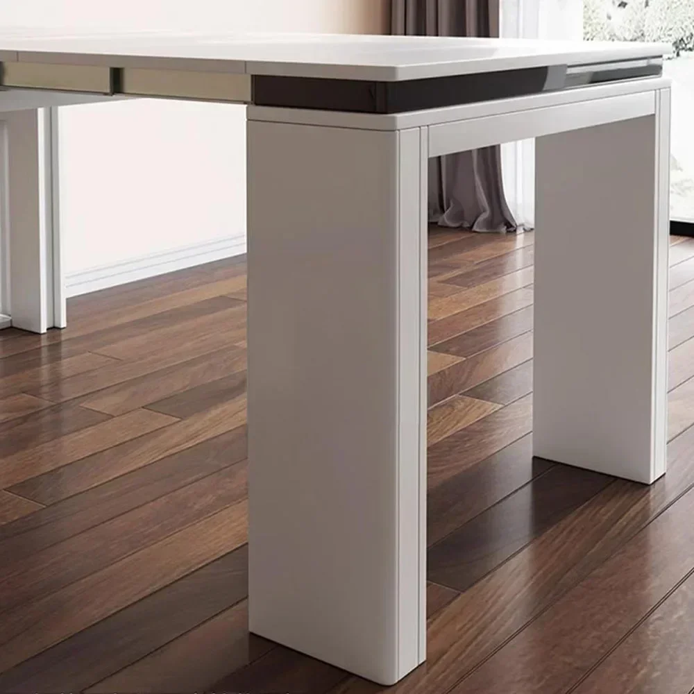 طاولة طعام حديثة قابلة للتمديد، خزانة جانبية مستطيلة مع مساحة تخزين، كراسي أثاث منزلي، مجموعة أثاث طاولة طعام