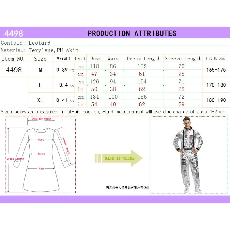 Halloween Costume Adult Space Suit Chinese National Flag Astronaut Robot Performance Outfit Stage Cosplay Party Wear Themed Role
