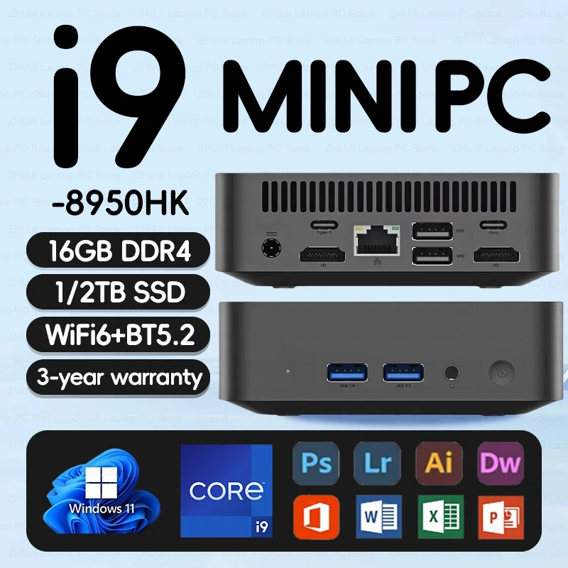 yZ[z|[^u~jPC Windows 11 i9 8950HK fXNgbvp\R 16GB LPDDR4 1TB/2TB M.2 SSD WIFI6 BT5.2 ^|PbgPC Q[}[/wKp