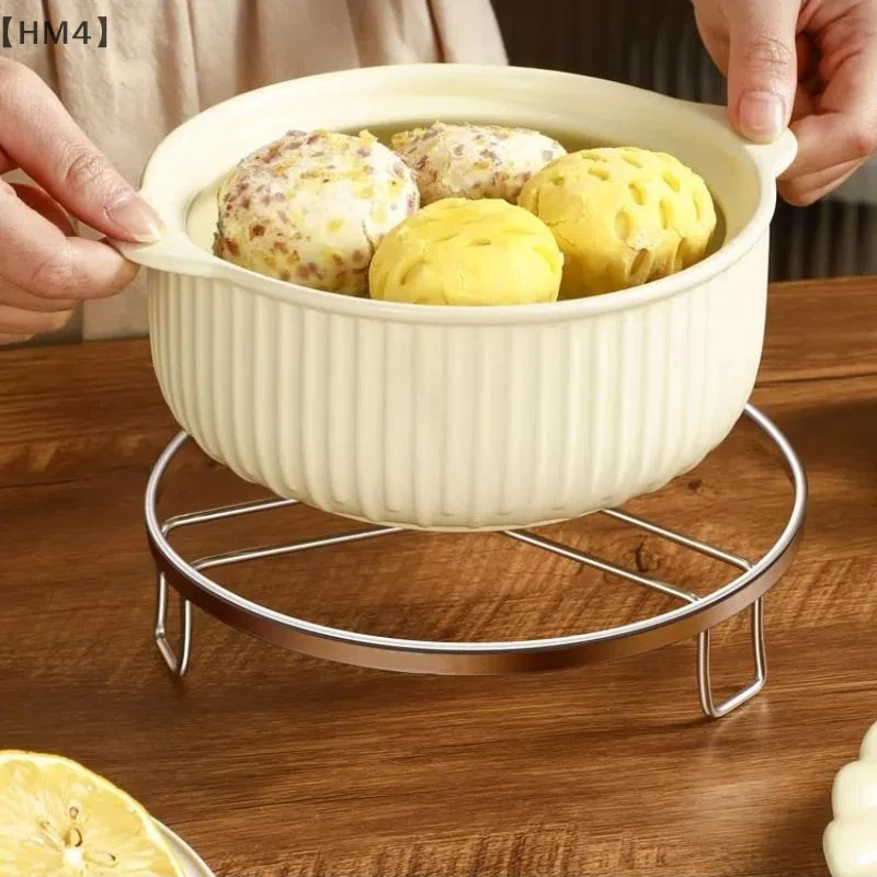 itariaHM4 soi Roestvrijstalen stoomboot pannenrek Rond multifunctioneel pannenrek Stapelbaar keukenstoomrek