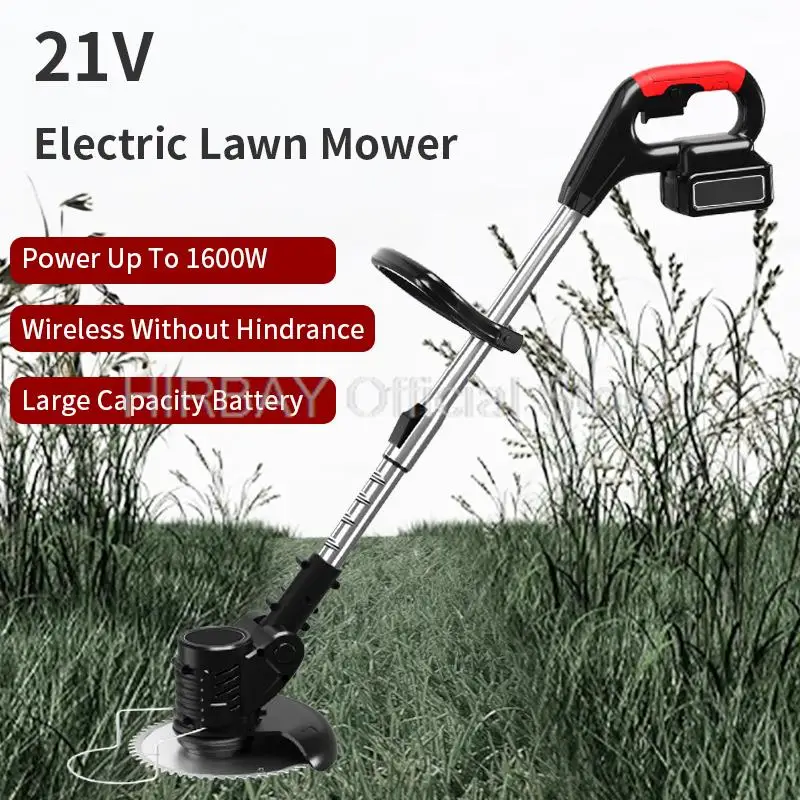 

Electric Lawn Mower Cordless Cutter Household Weeder 21V Rechargeable Portable Cutter Kit For Garden Lawn Trimming Pruning Tools