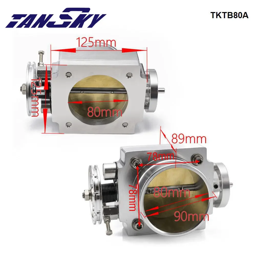 TANSKY 80MM Throttle Body Fit For Nissan Skyline RB25/2JZ/EVO 1-6/ Petrol 4.8/CRUSIER 4.5L Intake Manifold 78mm*78mm TKTB80A