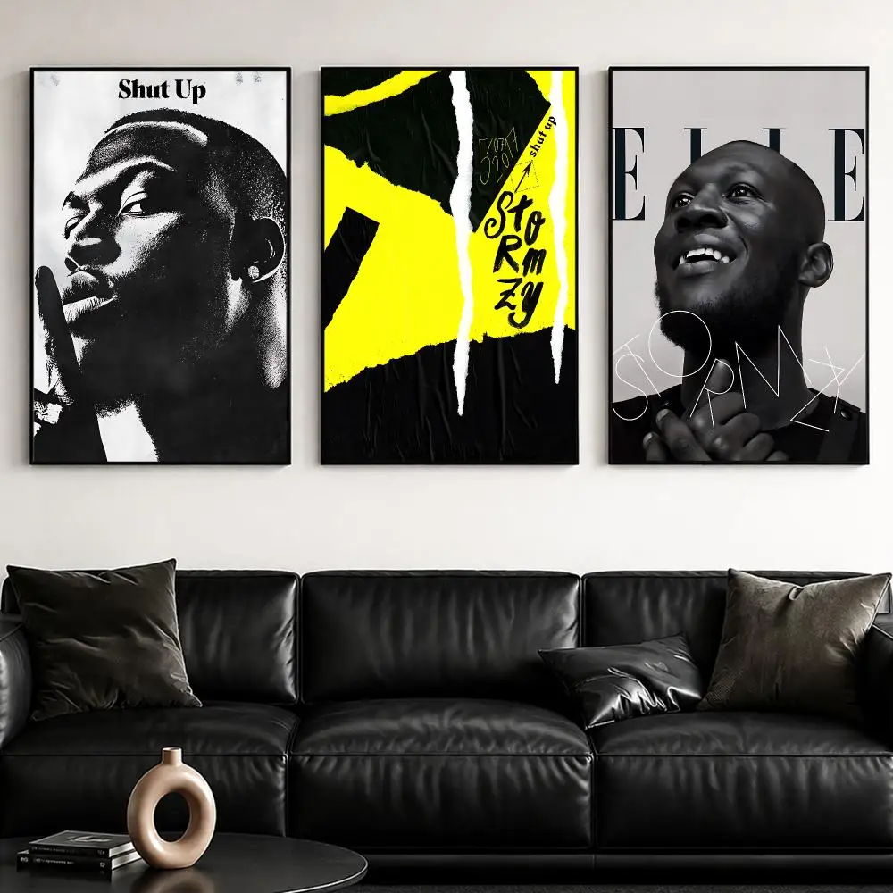 S-Stormzy Singer Album Painting Calligraphy Canvas Poster Hallway Bedroom Living Room Home Bar Decoration Interior Wall