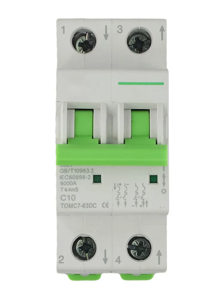 

For Din Rail Mountable 550V Solar DC Circuit Breaker 663A C Type Protect Against OverloaFor Ding and Short Circuits