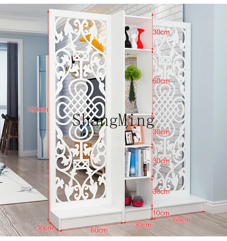 LXY door, screen partition, living room, entrance cabinet, light luxury door, decorative rack opposite the door