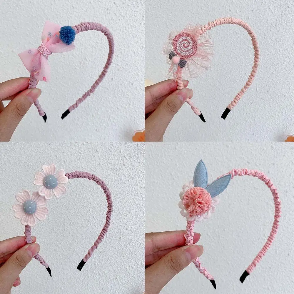 Lovely Korean style Hair Accessories Kids Gift Tiara Children Headdress Flower Hair Bands Bowknot Hair hoop Handmade Headwear