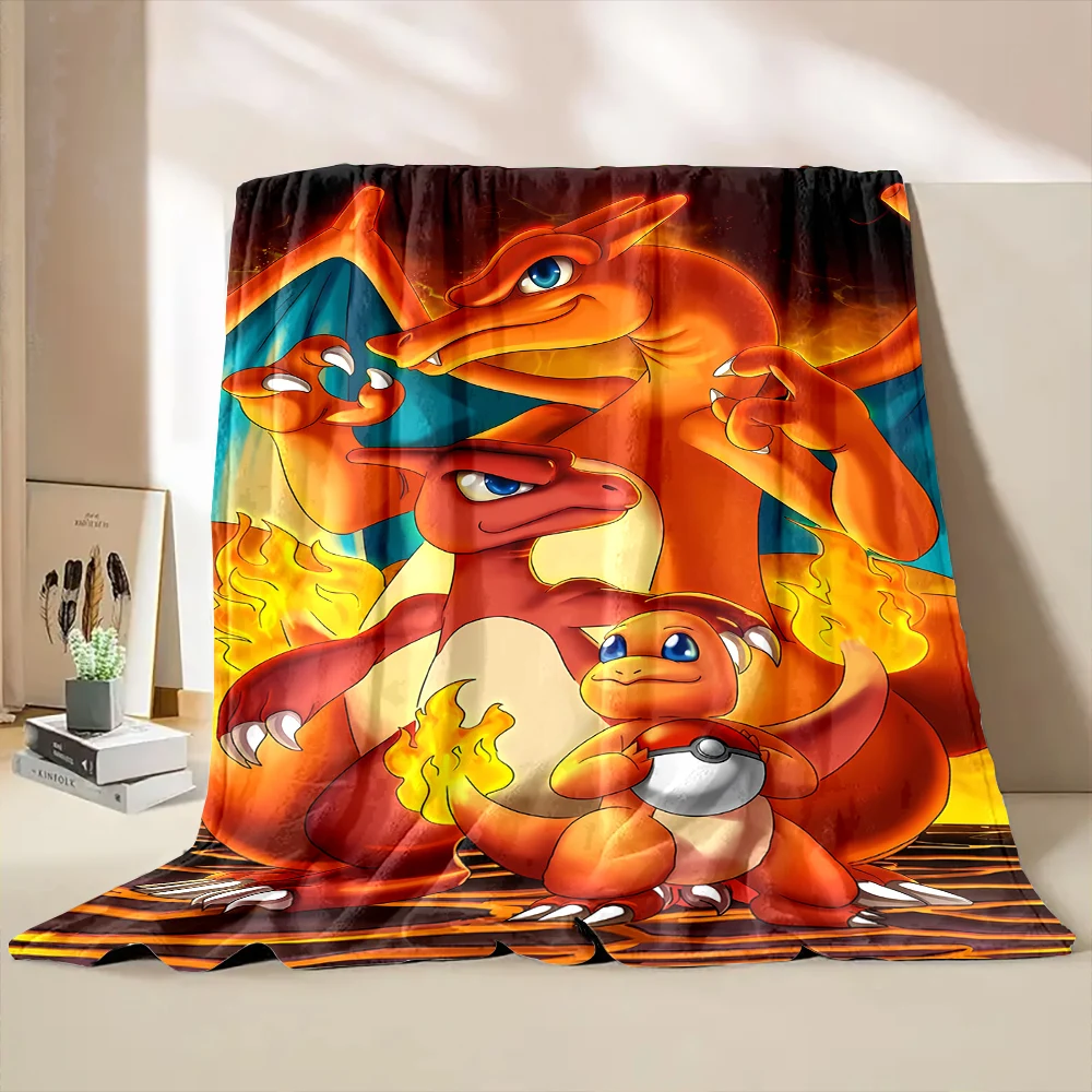 

Japanese Anime Pokemon Charizard Cartoon Soft Flannel Fluffy Throw Camping Blanket for Children Sofa Throw Thin Blanket Gift