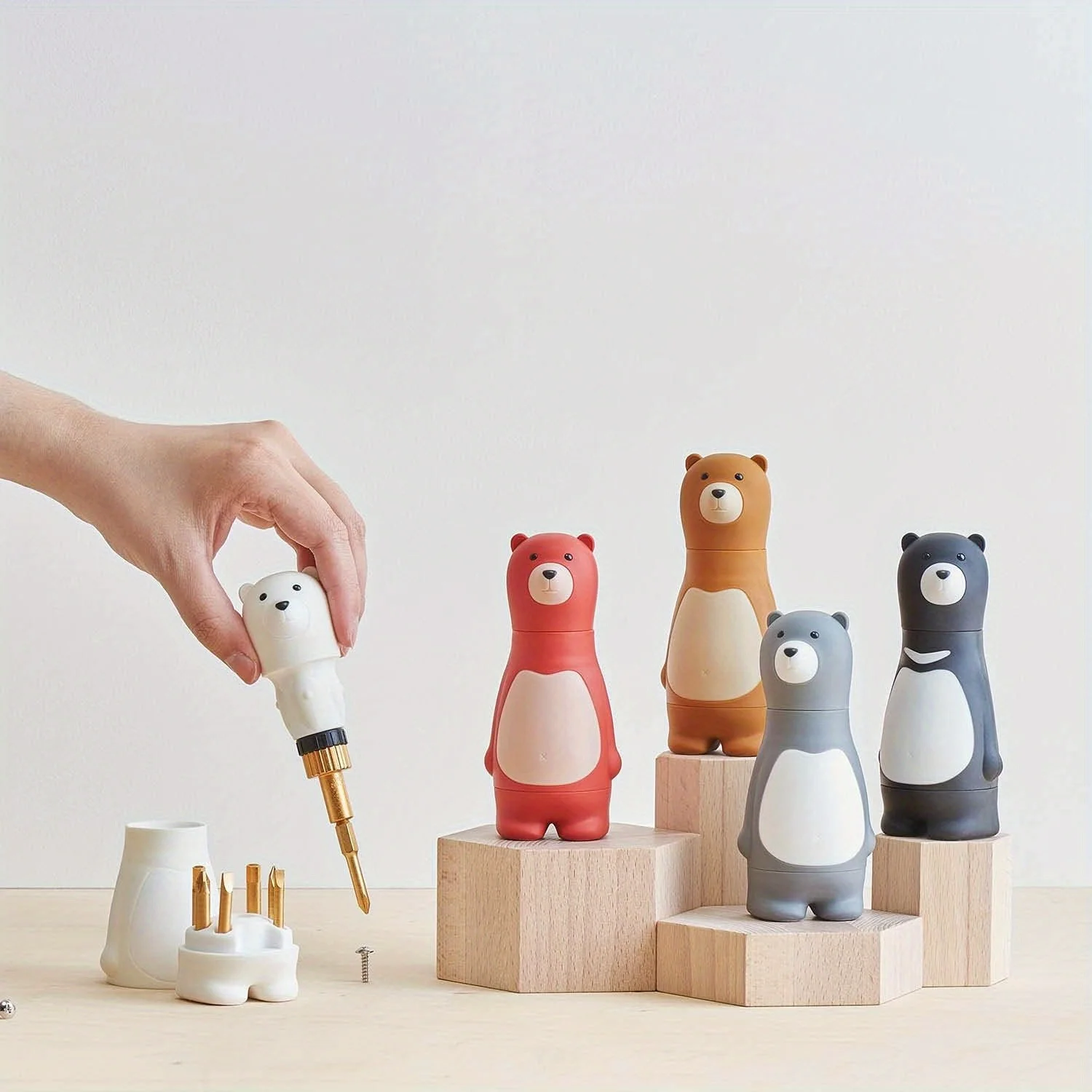 

Набор отверток с храповым механизмом «Медведь» 6 в 1, многофункциональный инструмент с прекрасным дизайном, идеальный подарок для любителей DIY