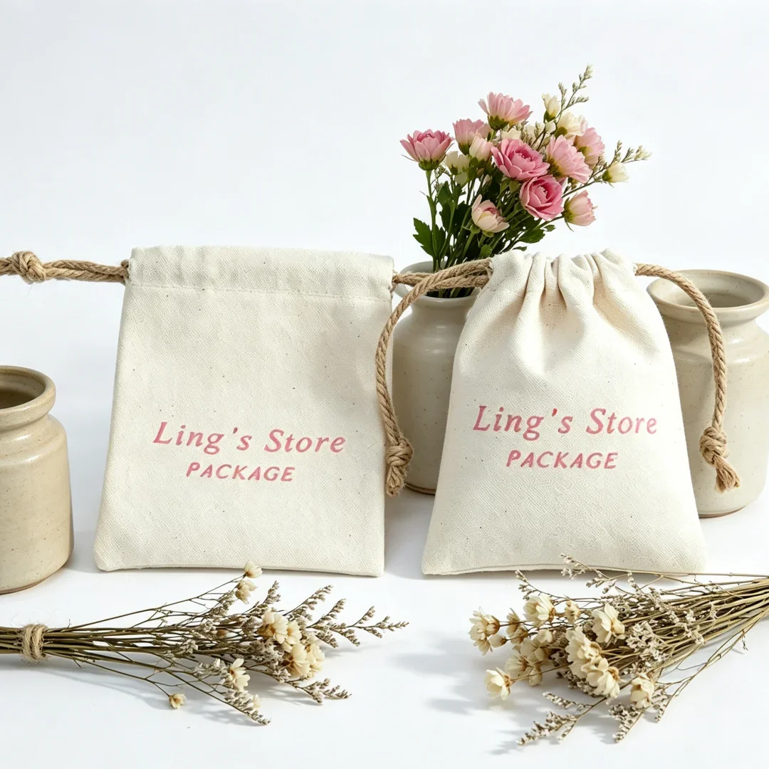

100Pcs Natural Jewelry Cotton Canvas Bag Burlap Gift Eco Pouch Wedding Favors Necklace Earrings Rings Mirror Bracelet Organizer