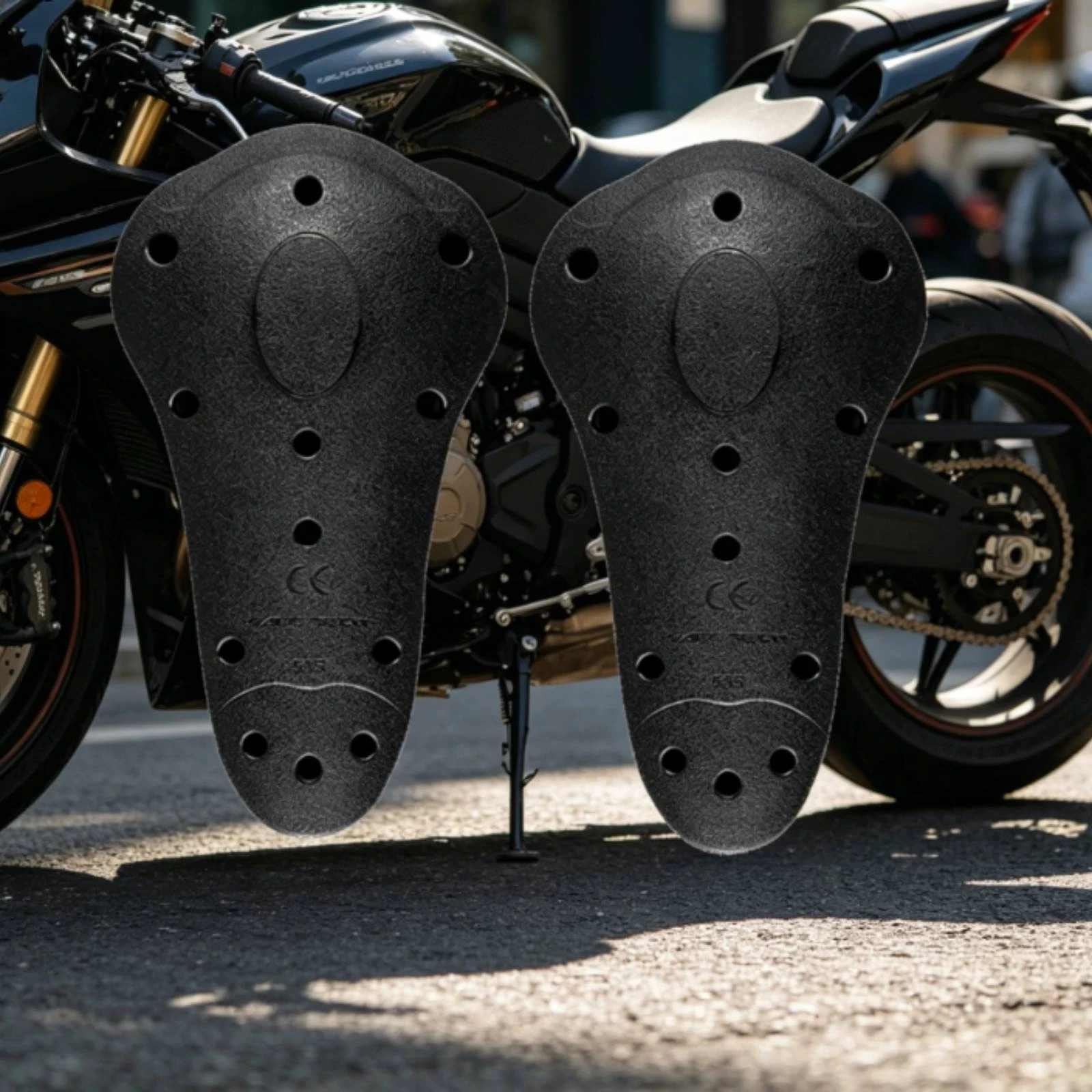 

Motorcycle Elbow Protectors Molded Plastic Hard-Shell Elbow Guards Body Protection Vented Design Safety Gear Textured Surface
