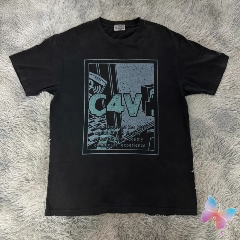 Summer CAVEMPT T-shirts Electronic Phone Letter Logo Print Black White Couple Short Sleeve Men Women Casual Cotton CE Tops