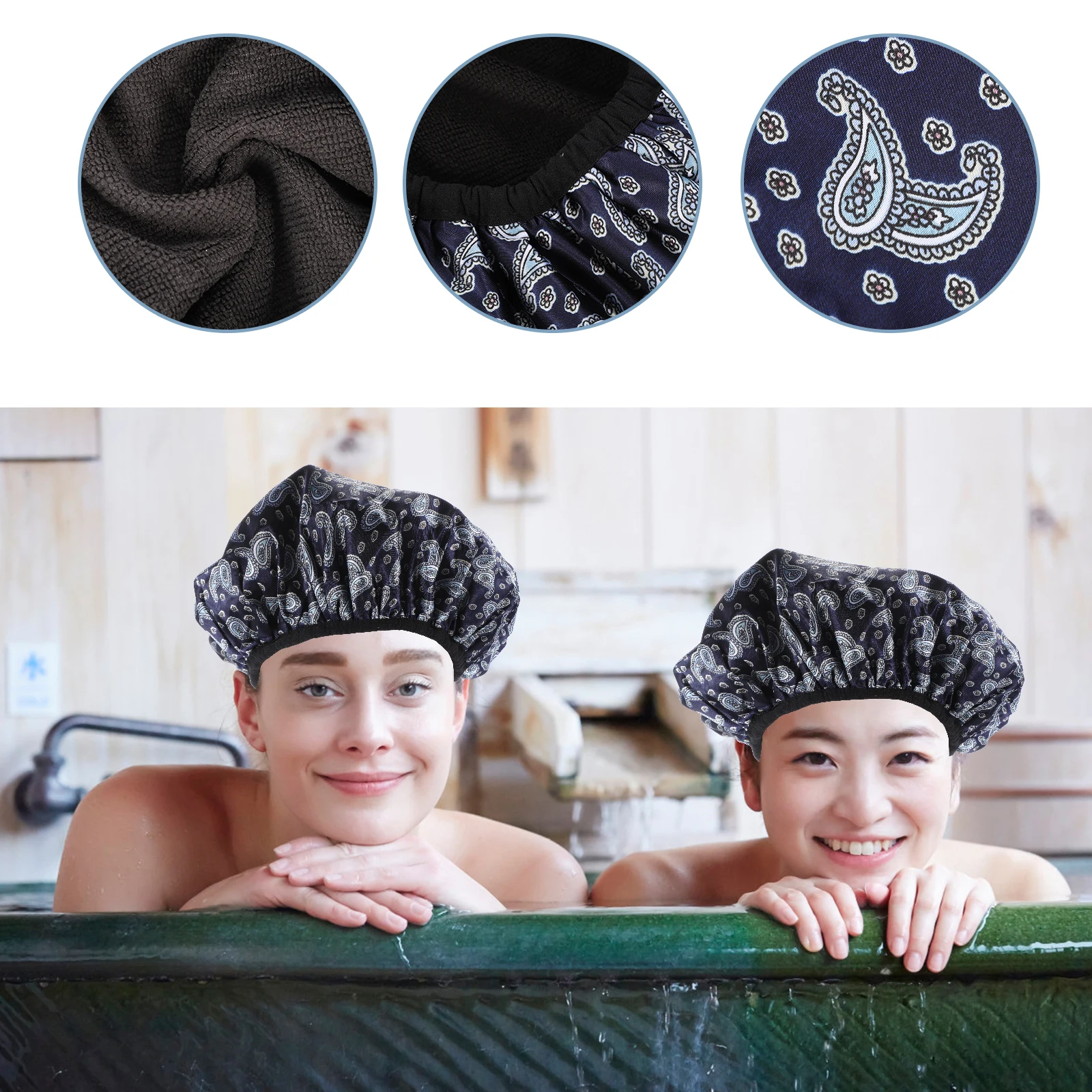 

Waterproof Absorbent Dry Hair Cap Bathing Caps Shower Bonnet Quick Drying Portable Hair Cover EVA Fiber Comfortable Elastic