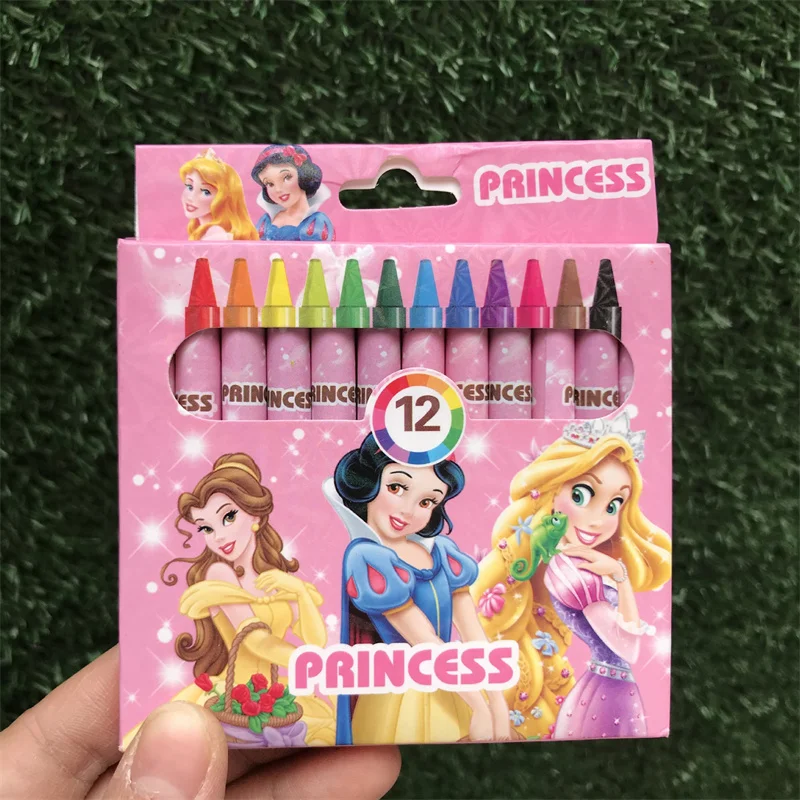 Disney Anime Mickey Mouse Mini Crayon Kawaii Minnie Frozen Princess Student Graffiti Pen Cartoon Crayon Stationery Gifts