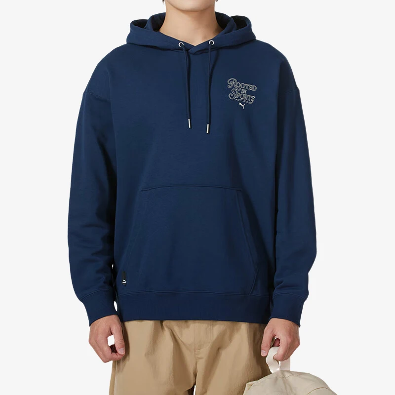 

PUMA, новинка осени 2024, мужская мода, спортивный пуловер с капюшоном и принтом, 631036-14