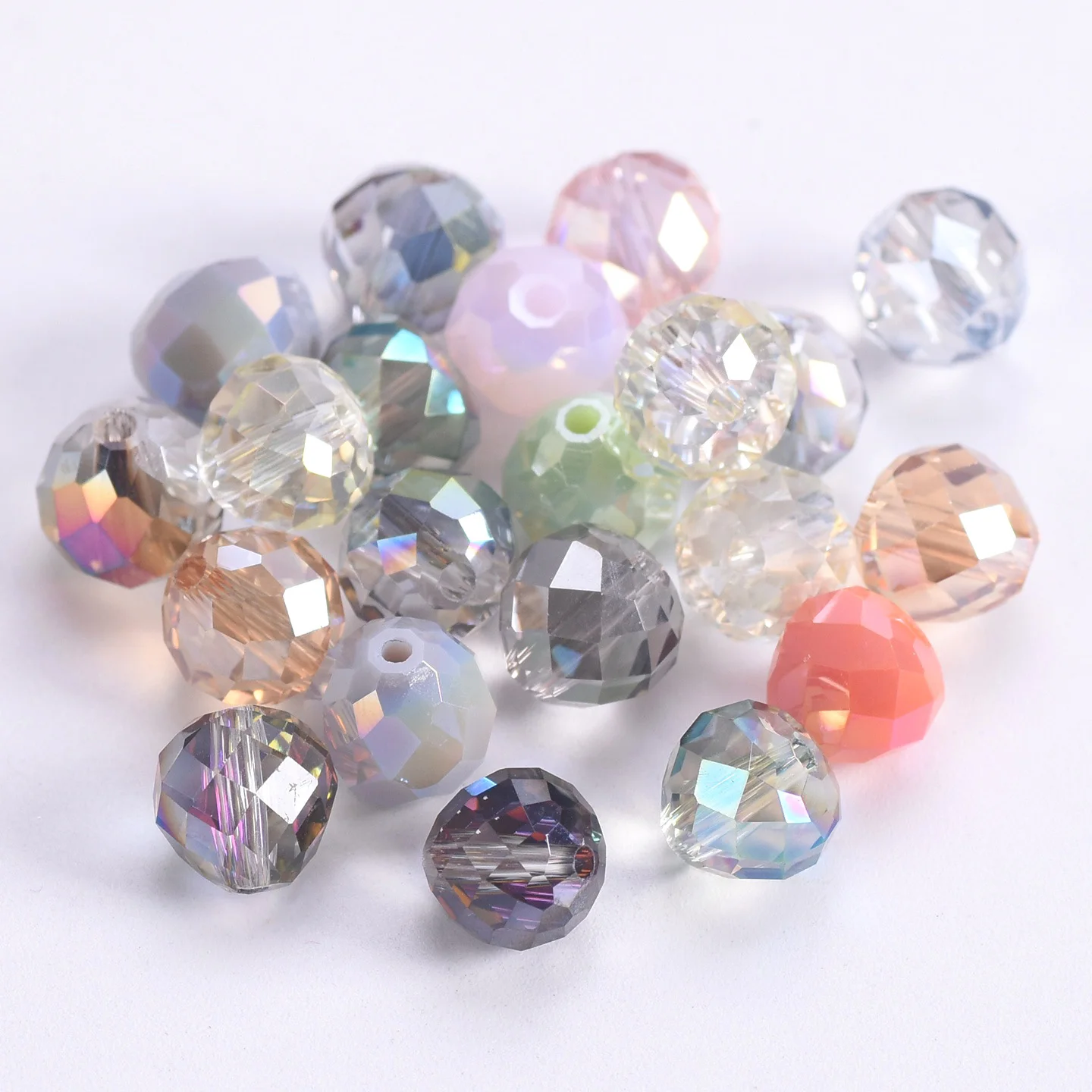 Cuentas redondas de cristal facetado en forma de lágrima, 20 piezas, 8mm, para manualidades, fabricación de joyas, manualidades