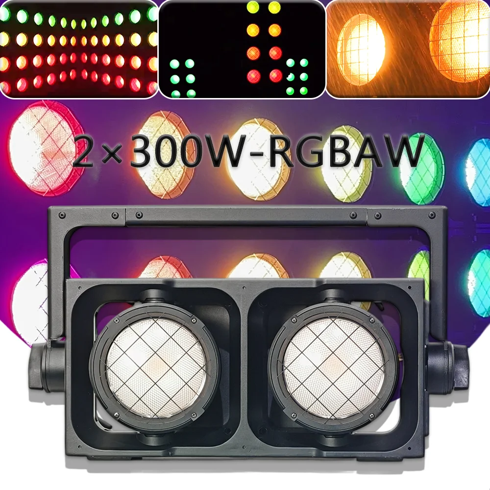 

Водонепроницаемый IP65 светодиодный светильник 2X300 Вт для аудитории DMX512 RGBWA 5в1 светильник уличный свет для диско-джеев, свадебного клуба, театра