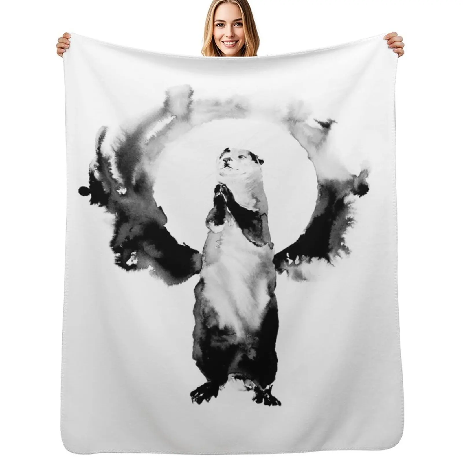 

sun otter Throw Blanket All Season Lightweight Soft Blanket for Bed