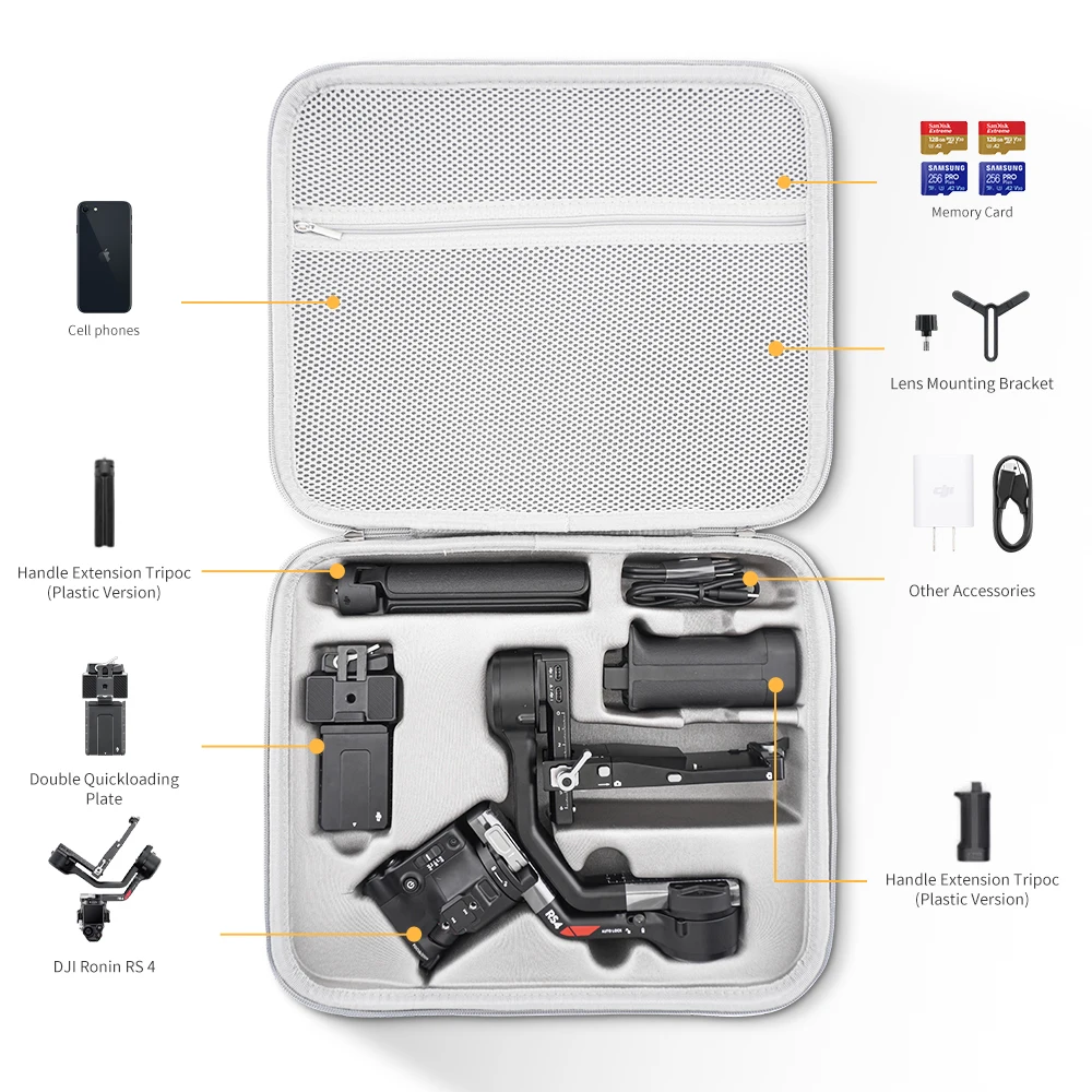 Shoulder Bag for DJI Ronin RS 4 Storage Case Gimbal Stabilizer Accessories Handbag RS4 Suitcase Hardshell Anti-fall Carrying Box