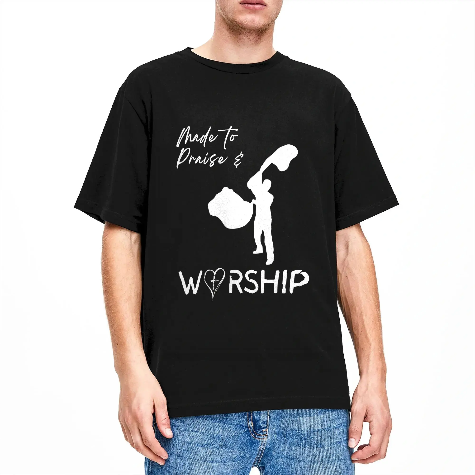 Made to Praise Worship Flagging Christian Flag Ministry T-Shirt  Trendy Cool T Shirts Short Sleeve Tshirt Summer Cotton 6XL Tees