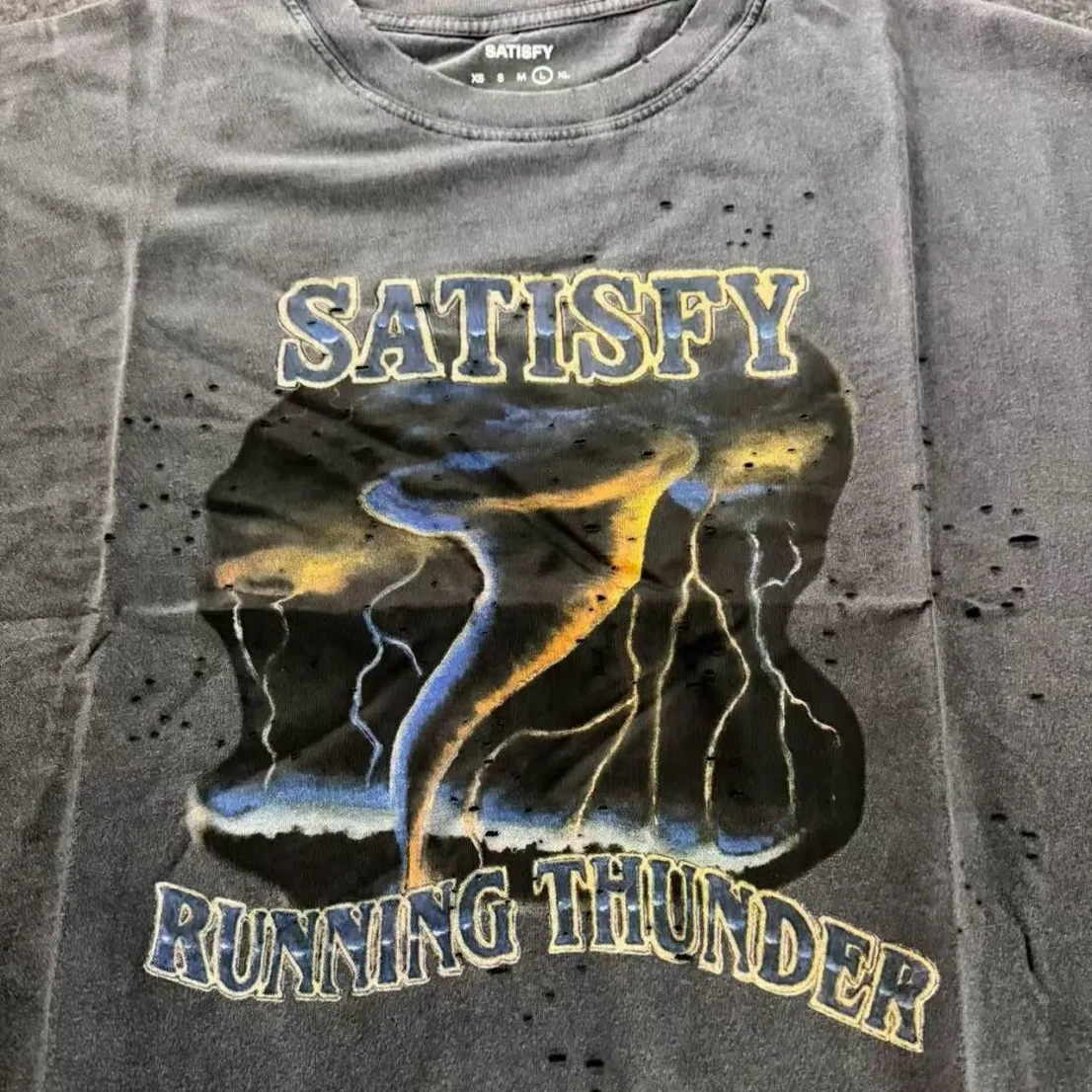 SATISFY 26ss MothTech Running Ripped Short Sleeve T-Shirt - AliExpress