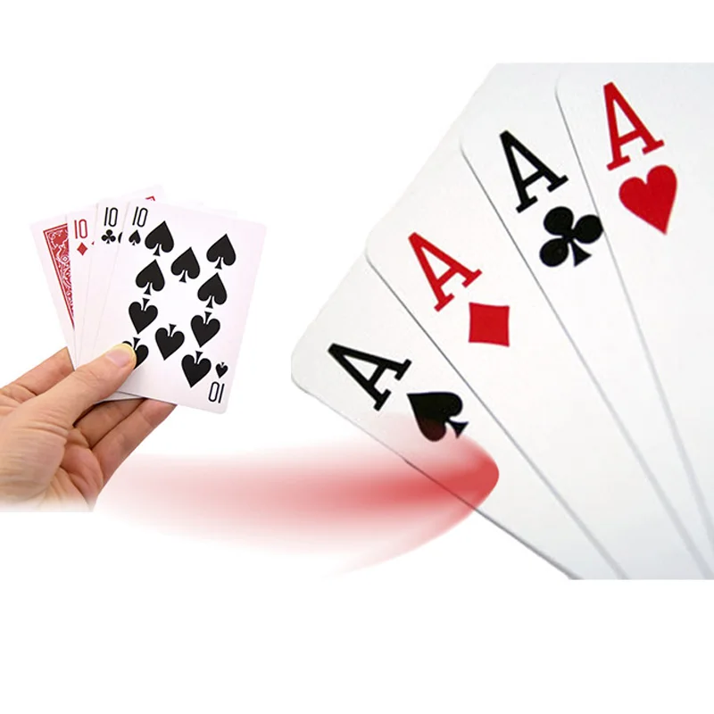 Four Cards Illusion 4 Cards Transformer Cards Change Magic Tricks Magician Close Up Accessories Gimmick Props Mentalism Comedy