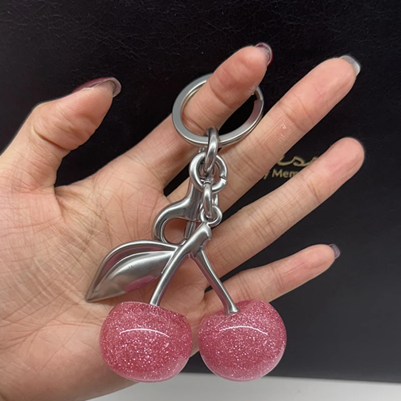 Bag Charm For Coach Handbag Shoulder Bags Cute Pink Cherry Pendant Decoration Women's Holiday Gifts Keychain Accessories