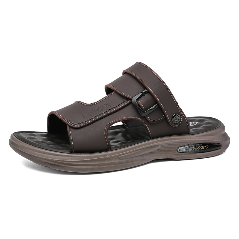 

Stylish round-toe sandals with motorcycle elements trendy versatile minimalist, and perfect for summer outdoor wear as slippers