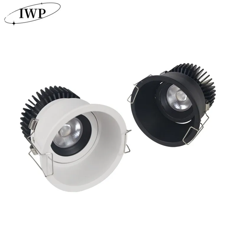 LED Dapat Diredupkan Downlight Tersembunyi 7W 12W 20W 24W Lampu Sorot COB Bulat AC85-265V Warna 3000K 4000K 6000K untuk Lampu Langit-langit Dalam Ruangan