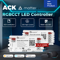 GLEDOPTO ACK Smart WiFi LED Controller with Matter Protocol with Apple Home/Google/Alexa 20A RGBCCT LED Strip 16 Million Colors