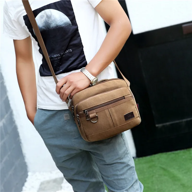 

Мужская холщовая сумка — портативный, практичный набор инструментов большой вместимости, повседневная и простая, мужская и женская сумка через плечо в тон.