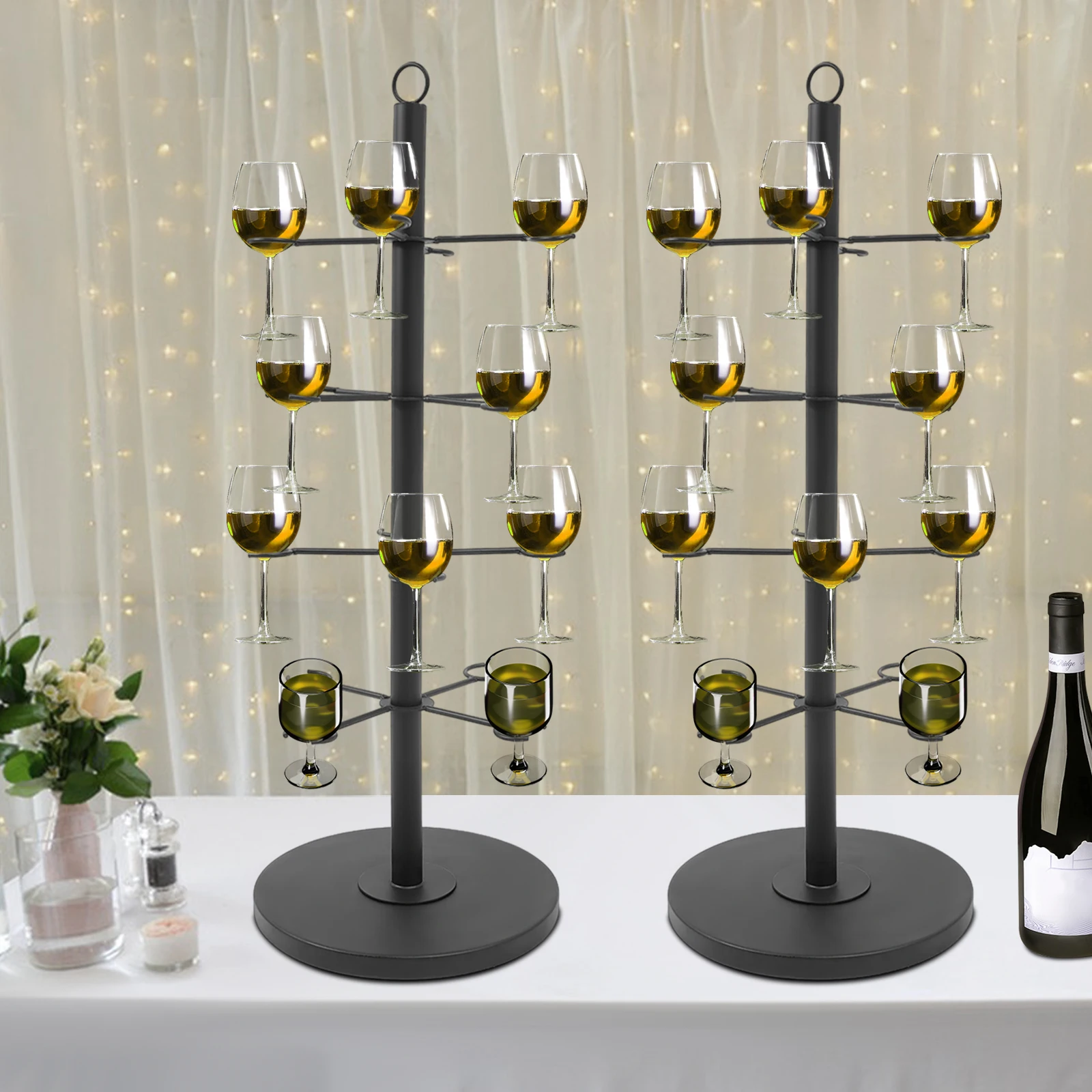 

2 pieces of 4-layer Cocktail Tree Stand Wine Glass Display Drinks Holders Champagne Cocktails Wine Glass storage