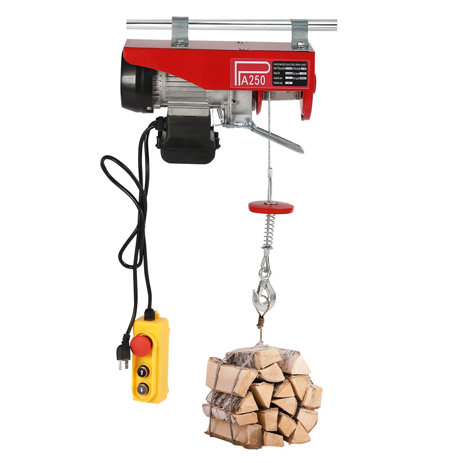 250kg High Load-bearing Electric Hoists with 2 Straps Miniature Electric Elevator with Emergency Stop Function