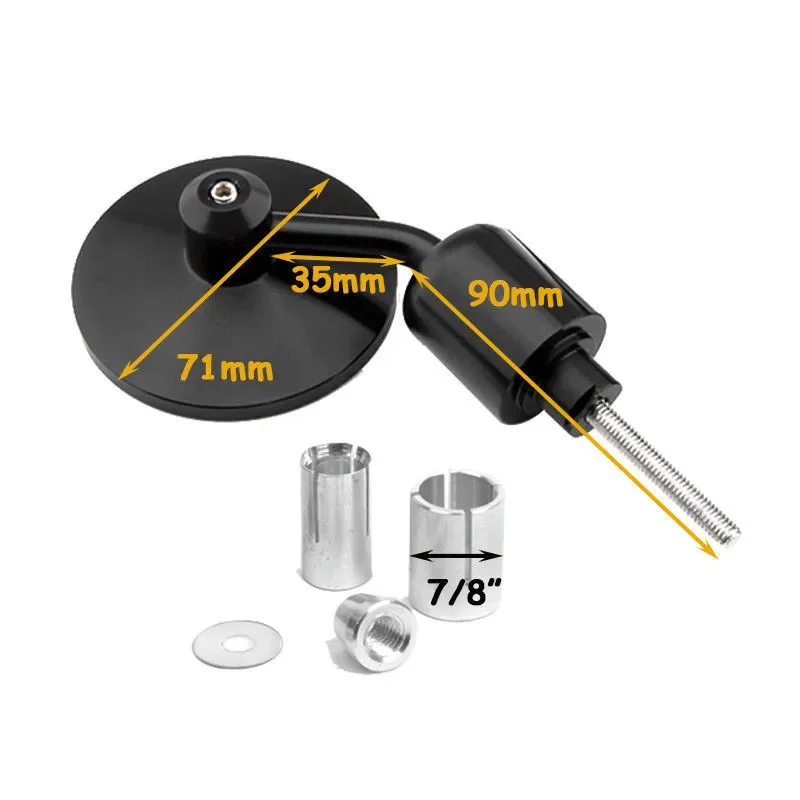 

7/8" Motorcycle Round Handle Bar End Rearview Side Mirrors For Cafe Racer Bobber Rearview Side Mirror Motorbike Accessories