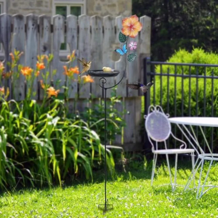 【Spot goods】Small Metal Bird Bath for Outside 8" Dia Bowl Bird Baths Feeder Bowl for Outdoors Standing Birdbaths and Birdfeeder view 2
