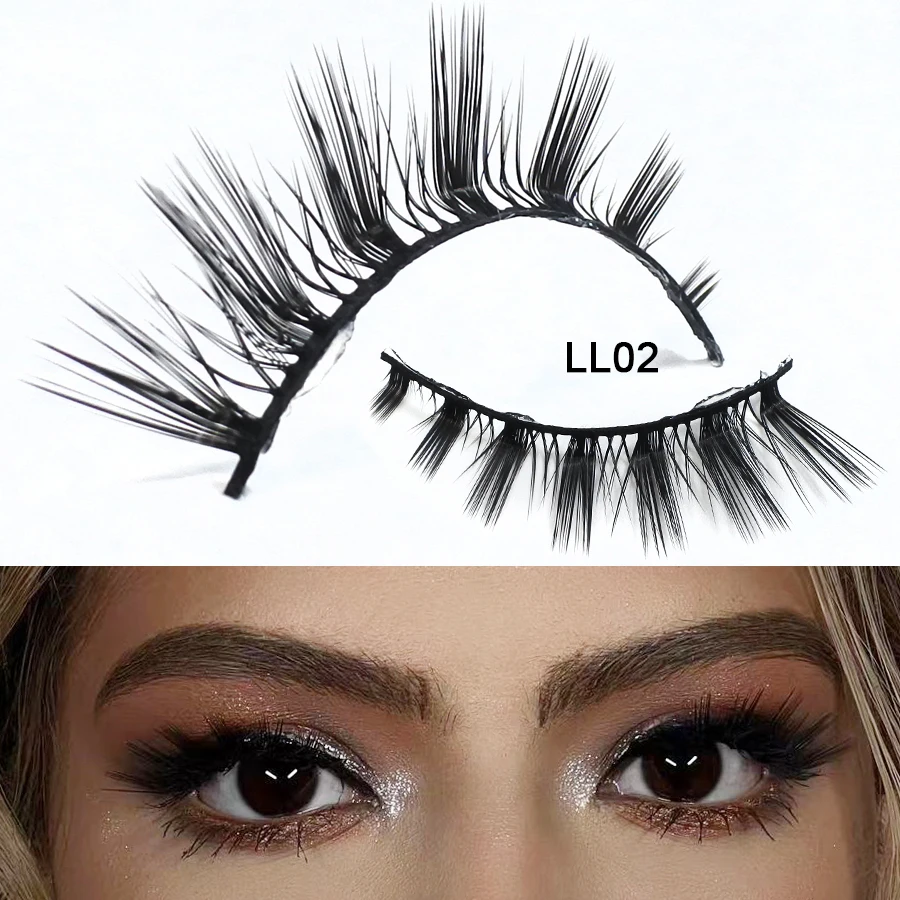 L+ Curl Eyelash Extension Look 2026 New Cat Eye Full Strip Lashes Female Fox Winged Wispy Natural Faux Mink Lashes Vendor