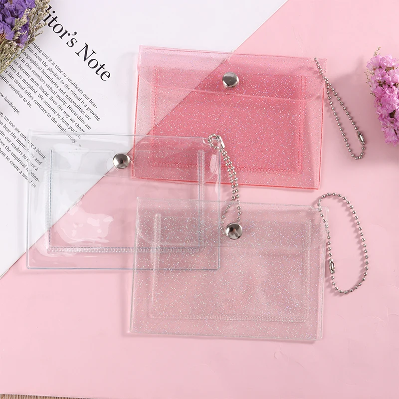 Women\'s Credit Card Holder Wallet Fashion Transparent Waterproof Pvc Business Card Purse Men Id Card Wallet Girl Coin Purse Bag