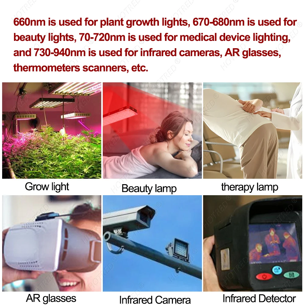 10PCS 3W 3535 660nm 680nm 700nm 730nm 850nm 940nm Deep Red IR Beads Plant Growth Lamp Beads Ceramic High Power LED Light Source image 6