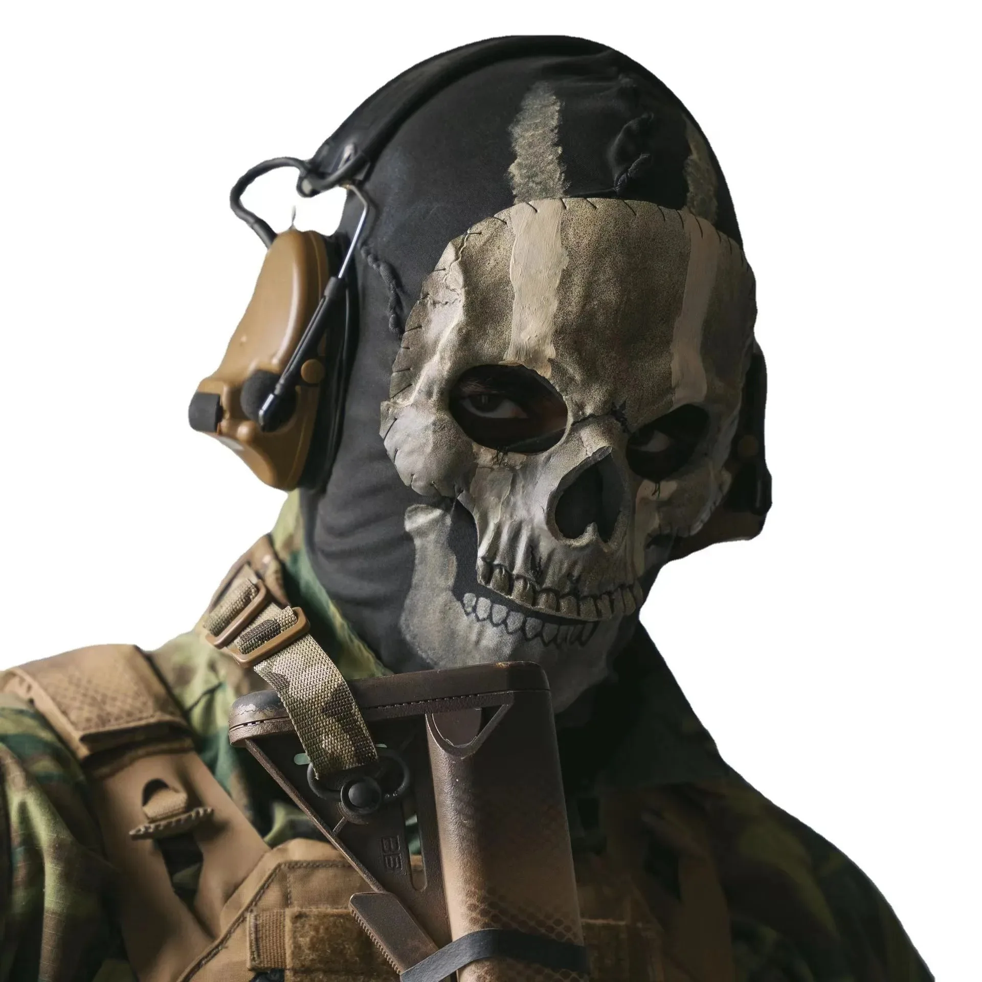 Máscara de calavera fantasma de látex para cosplay terror - imagen 2