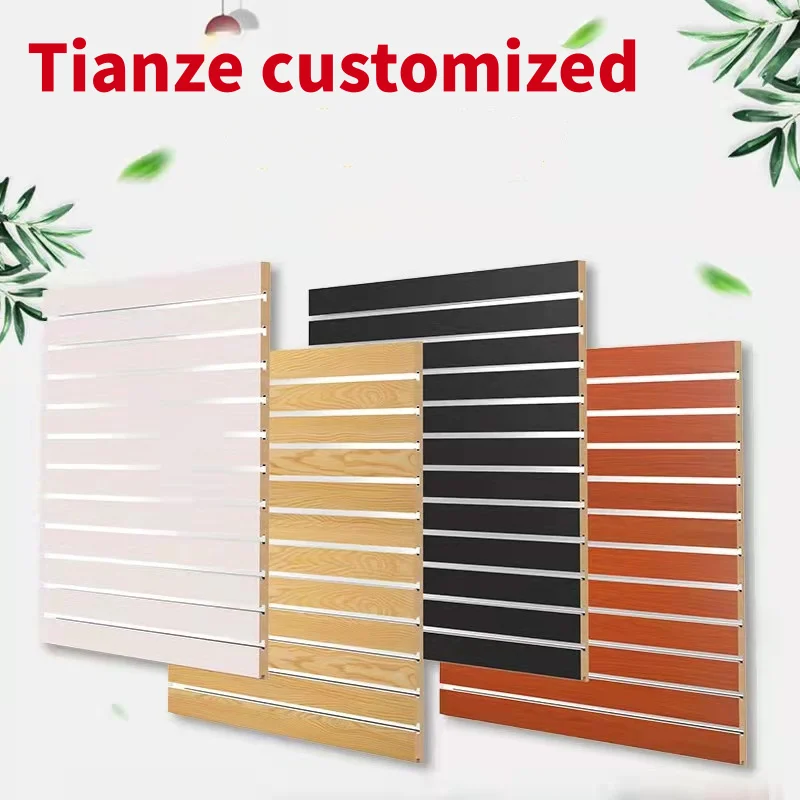 

(Customized) Aluminum Slatwall Slat Wall Panel 15/18mm Slotted Groove Wall Panel MDF Board Guitar/Automotive Parts/Phone Sho