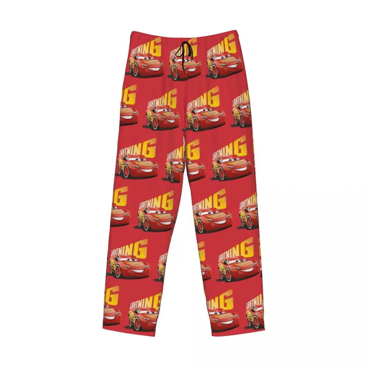 Pantalones de pijama McQueen con iluminación personalizada, ropa de dormir para coches para hombre, pantalones elásticos con bolsillos